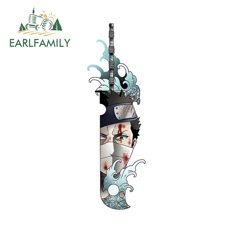EARLFAMILY Cool Popular Anime Knife Design Car Stickers Attractive Cartoon Graffiti Design Decals Vibrant Racing Accessories