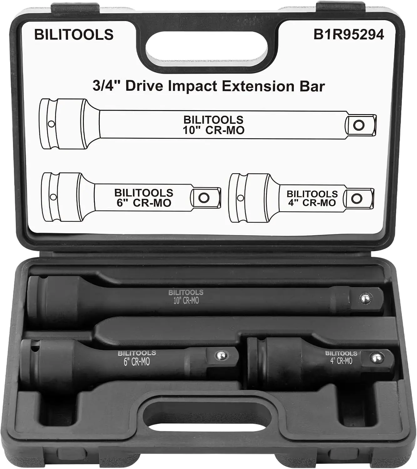 

3/4' Drive Impact Extension Set 4', 6', 10' CR-MO Steel Socket Ratchet Wrench Extension Bar Set