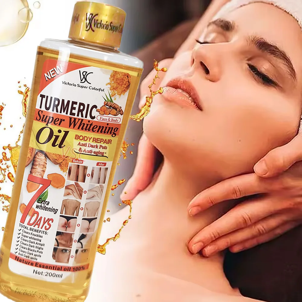 Turmeric Essential Oil Facial Body Massage Oil Moisturizing Diffuser Aromatherapy Brightening Smoothing Body Face Skin Care200ml