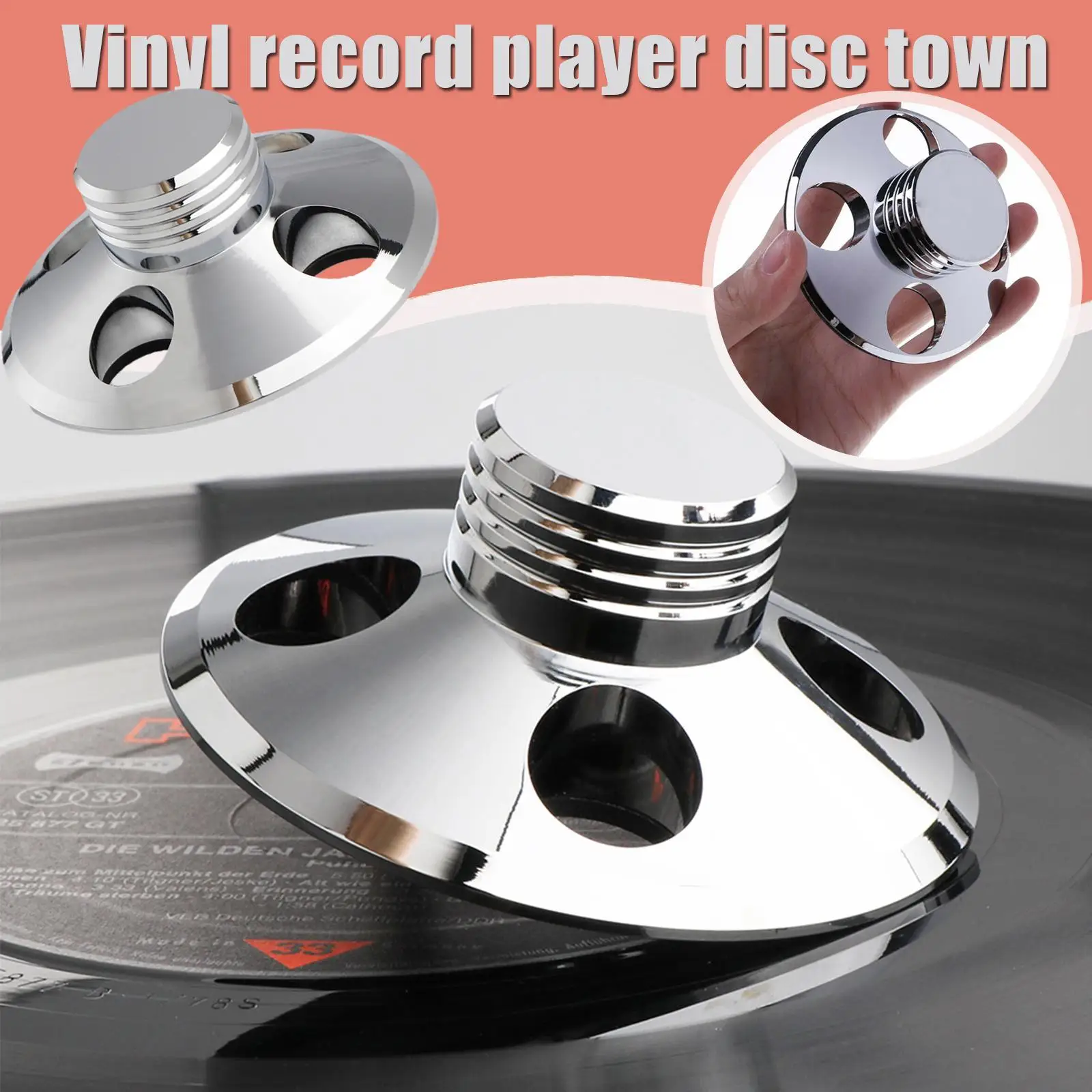 ریکارڈ پلیئر ڈسک CD متوازن ڈسک سٹیبلائزر آڈیو ایلومینیم ریکارڈ وزن Vinyl Turntable Clamp Alloy V2I5