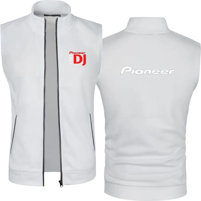 Men's Waistcoat Fleece Tank DJ Pioneer PRO Men's Knitted Velvet Top Zipper Vest Sleeveless High Neck Fleece Jacket Men Wear - Image 8