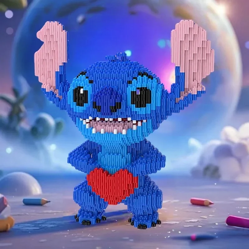Stitch Building Blocks Disney Lilo & Stitch, Small Particle Bricks for Adults Gifts, Cute Cartoon Model Set
