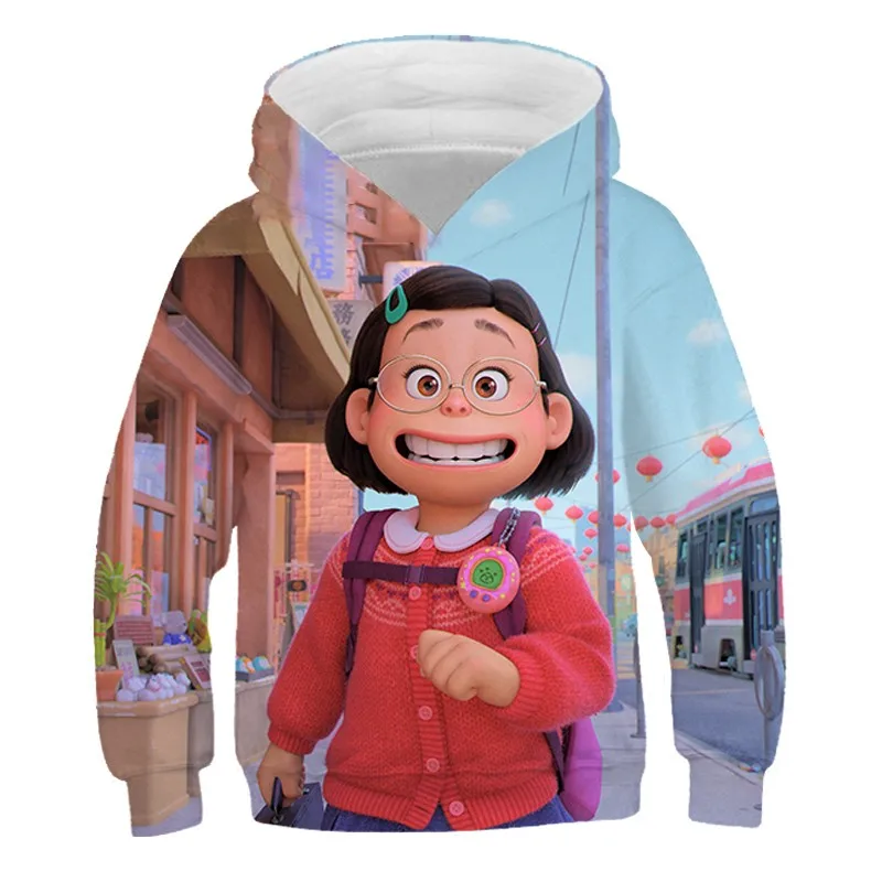 2024 Autumn New Fashion Casual Hooded Sweatshirt Cartoon Animation Movie Series Turning Red Youth Metamorphosis Printed Hoodie