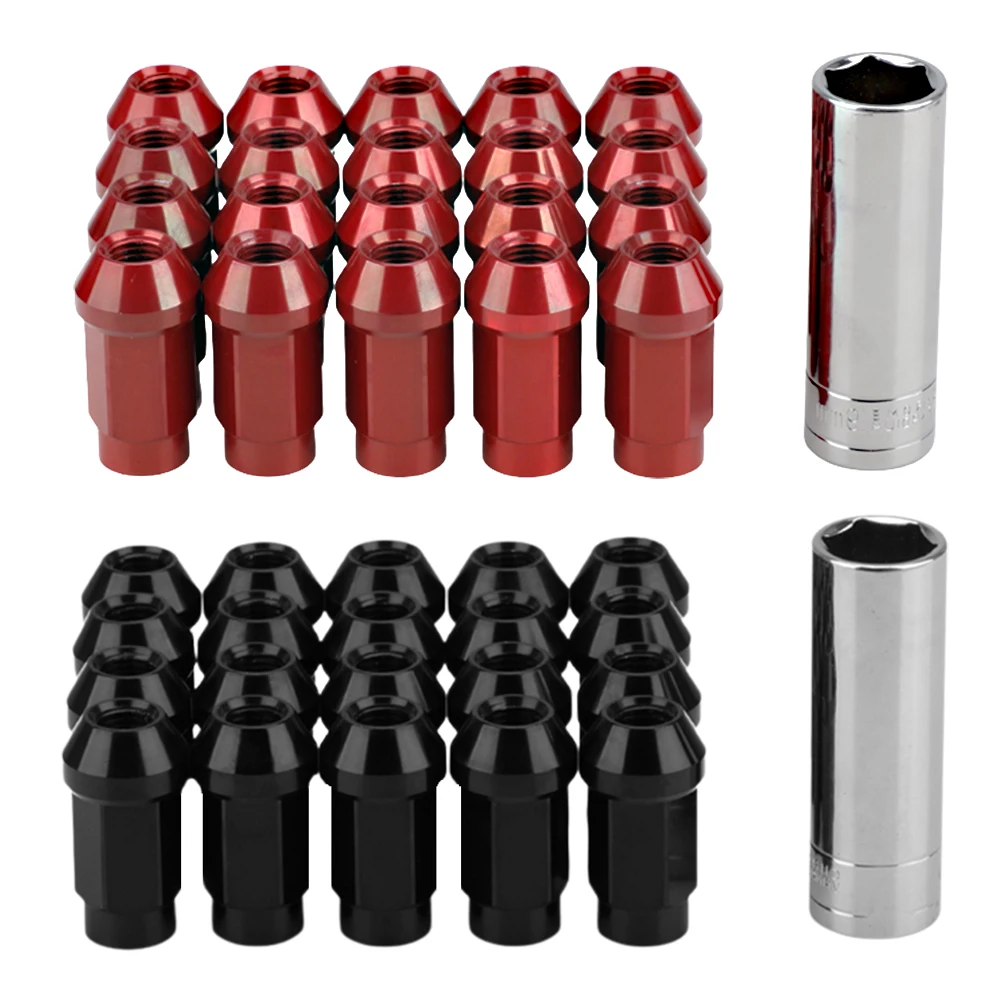 7075-T6 Aluminum JDM style 21pcs M12*1.25 Racing Car Modification Hex 19MM Wheel Nuts Lug Nut Bolts Car Accessories