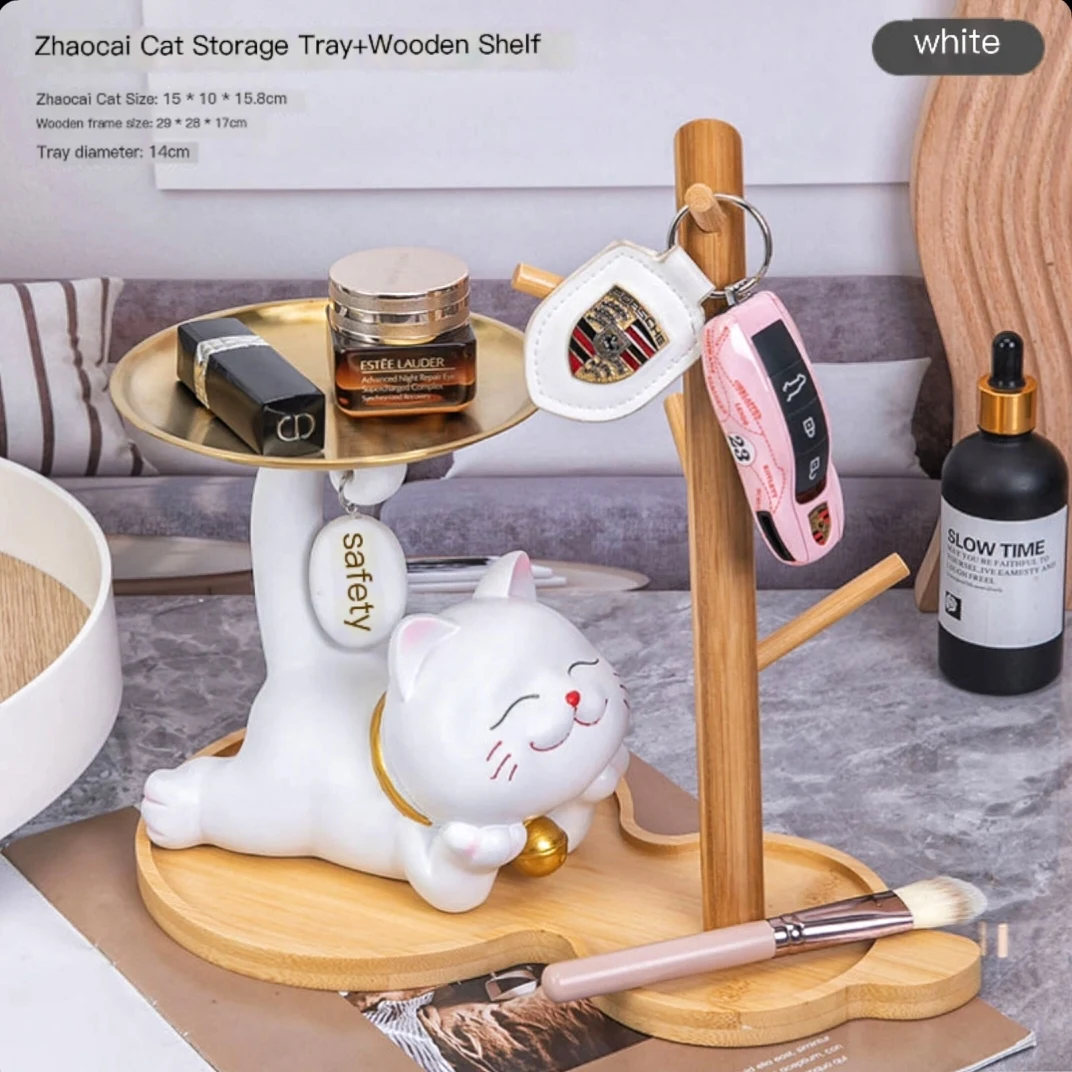 Zhaocai Cat's entrance key storage decoration, living room, modern prosperous home, desktop decoration, housewarming and gift gi