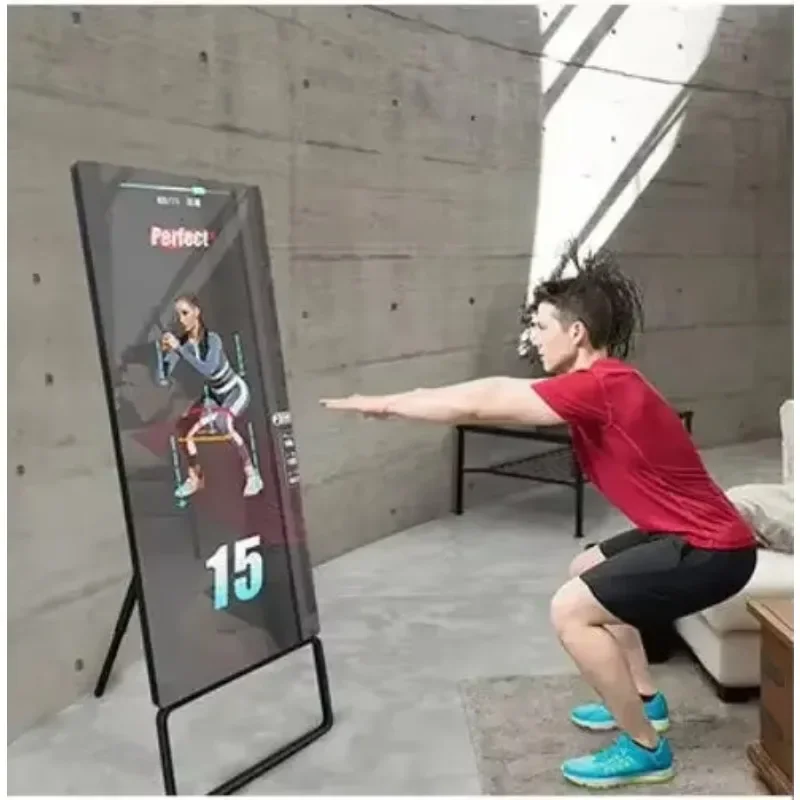 Virtual smart fitness mirror 32 43 inch TFT LCD display for gym home Virtual Fitting Mirror, Mirror Exercise Workout