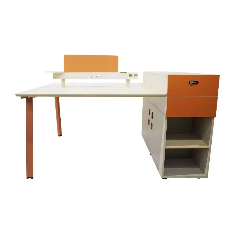 Staff desk with screen booth, office furniture staff desk