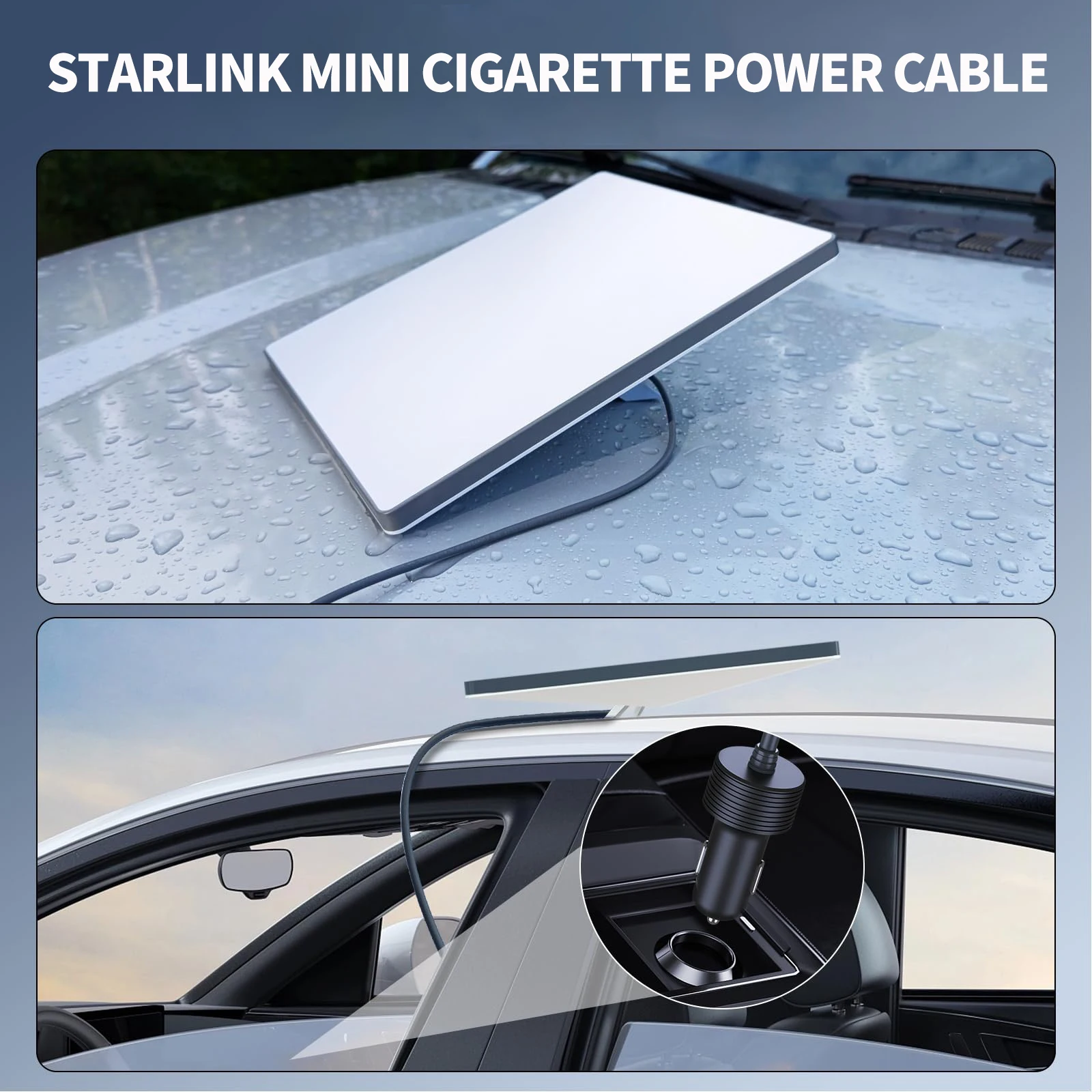 

Starlink Mini Cable, 12V Car Adapter 10FT/3M Power Cable for Mini Starlink with Cigarette Lighter Charger