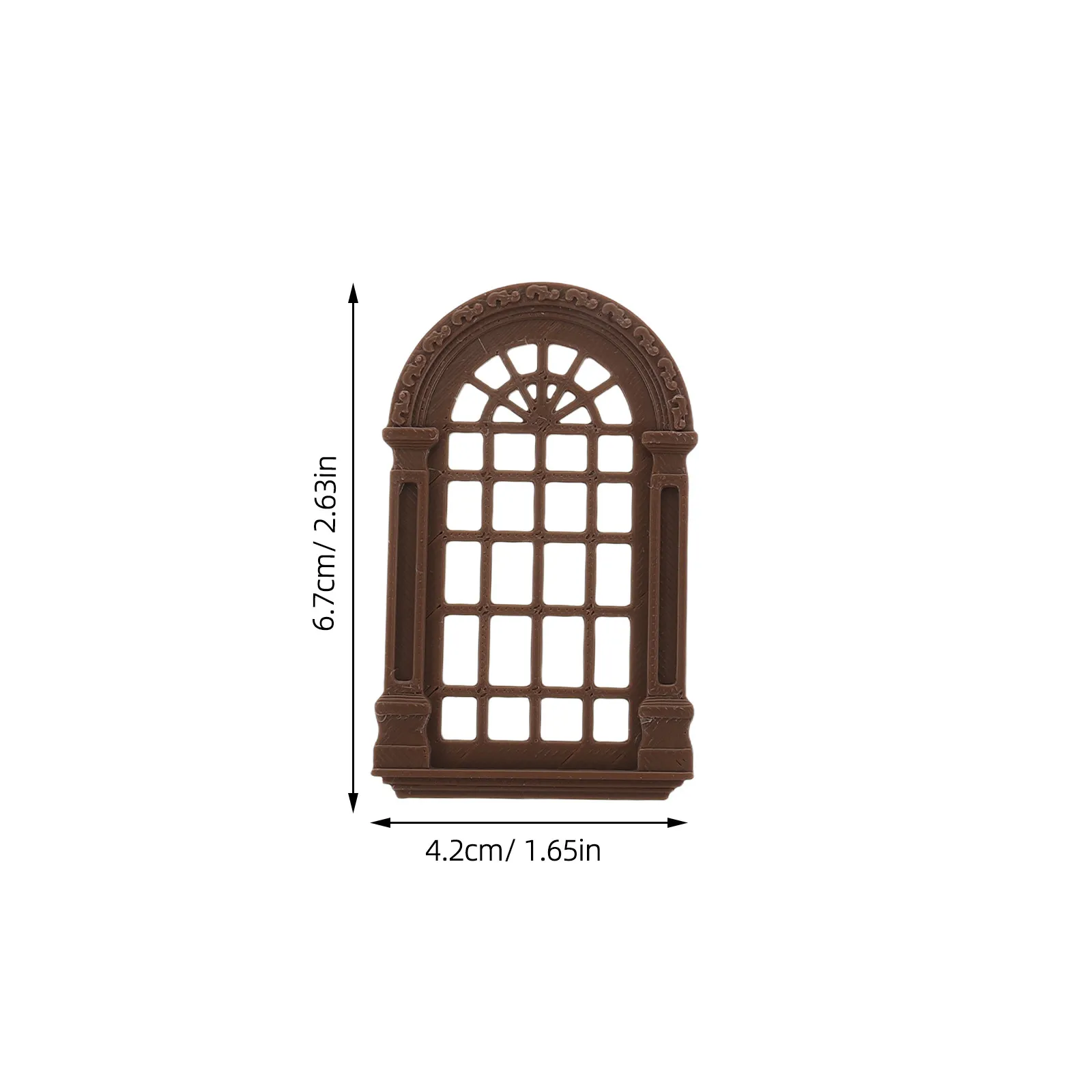 4Pcs Miniature Dollhouse Window Frames European Retro Arch Small Windows for DIY Furniture Decoration Lattice Mini Windows