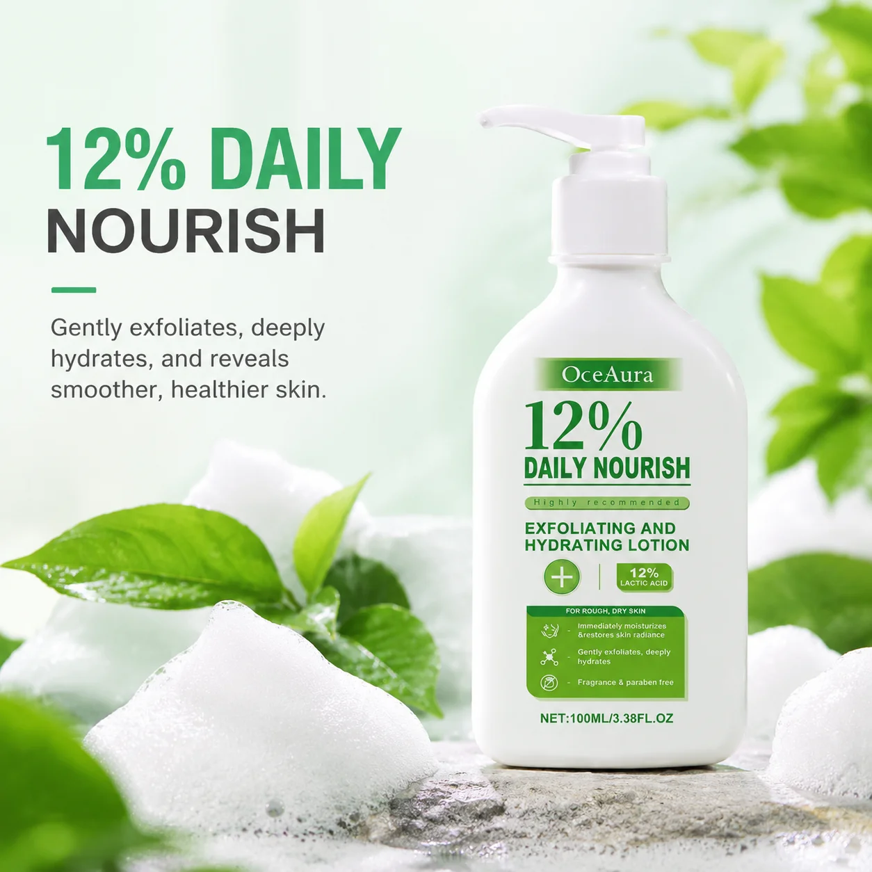 Oceaura Lactic Acid Body Lotion Deep Exfoliating Dead Skin Cells Reduce Skin Roughness Moisturize Body Barrier Korean Skincare