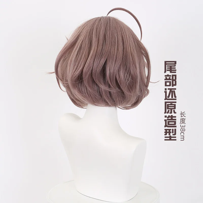 Zurück in die Zukunft 1999 Papier-Buchstabenkreis-Cosplay-Perücke, dunkelroter, kurzer Bob mit innerer Locke