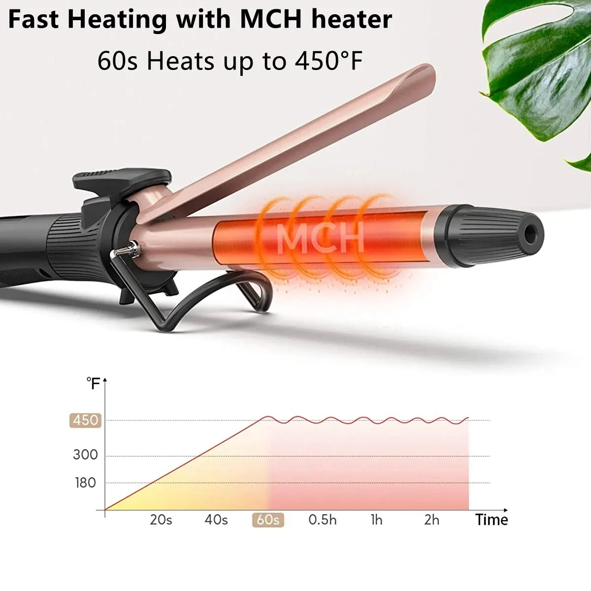 KIPOZI Professional Curling Iron 25mm Hair Instant Heating 60Min Auto off Safety Hair Curler LCD Digital Display Hair Curler