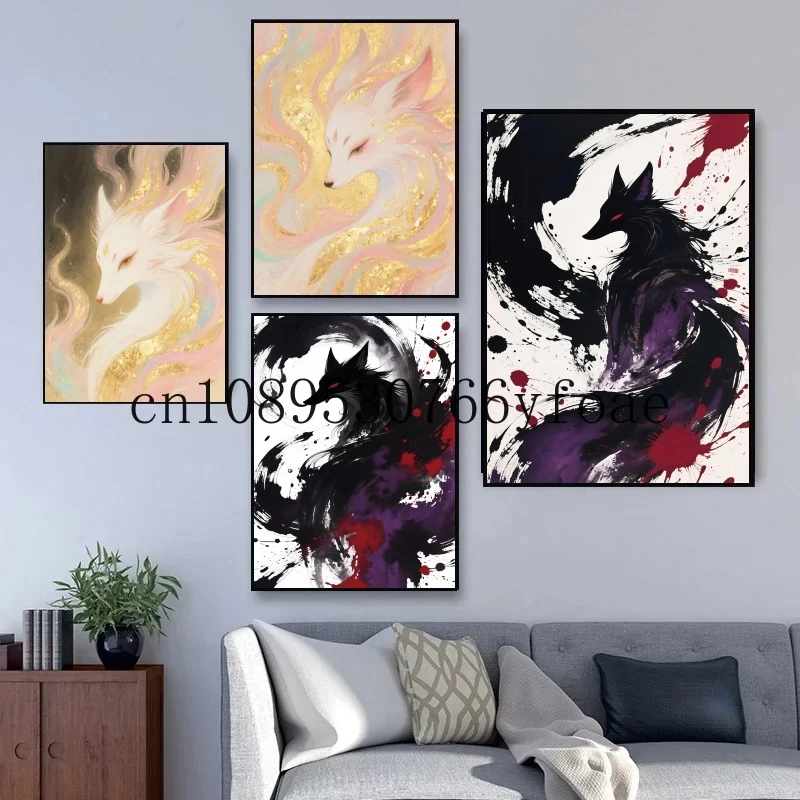 

Classic Pokemon HD Canvas Painting Anime Figures Ninetales Poster Print Watercolor Wall Art Picture Modern Home Decor Kids Gifts