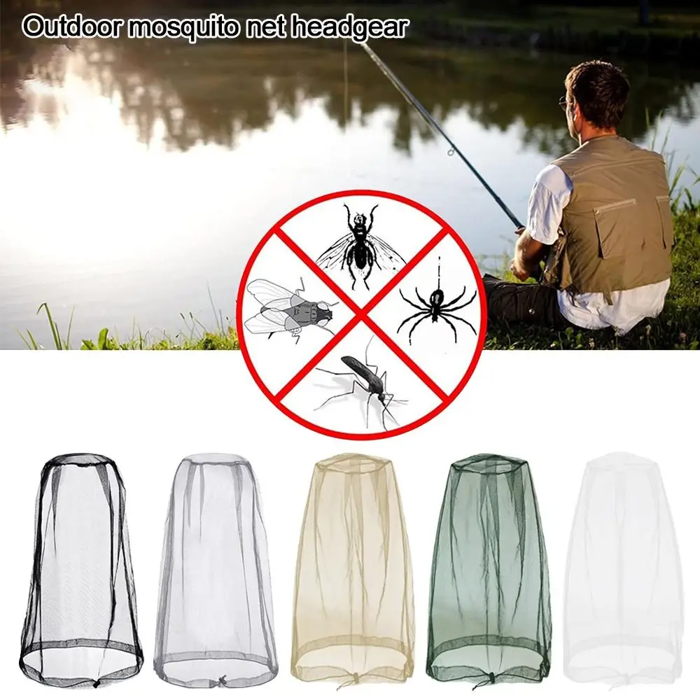Gardening Hat Breathable Mosquito Head Nets Mesh Lightweight Hat Net Cover Mosquito Net Cap Fishing