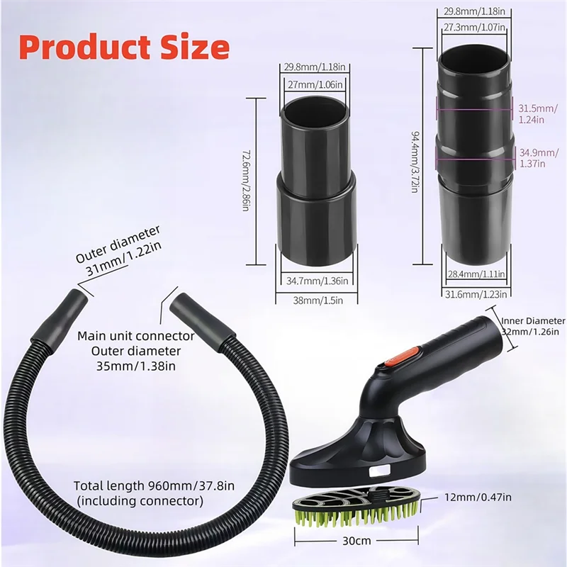 AC39-Pet Massage Tool Hose- Shedding Brush Vacuum Attachment Kit 32/35Mm Adapter For Pet Grooming Vacuum Cleaner Tool