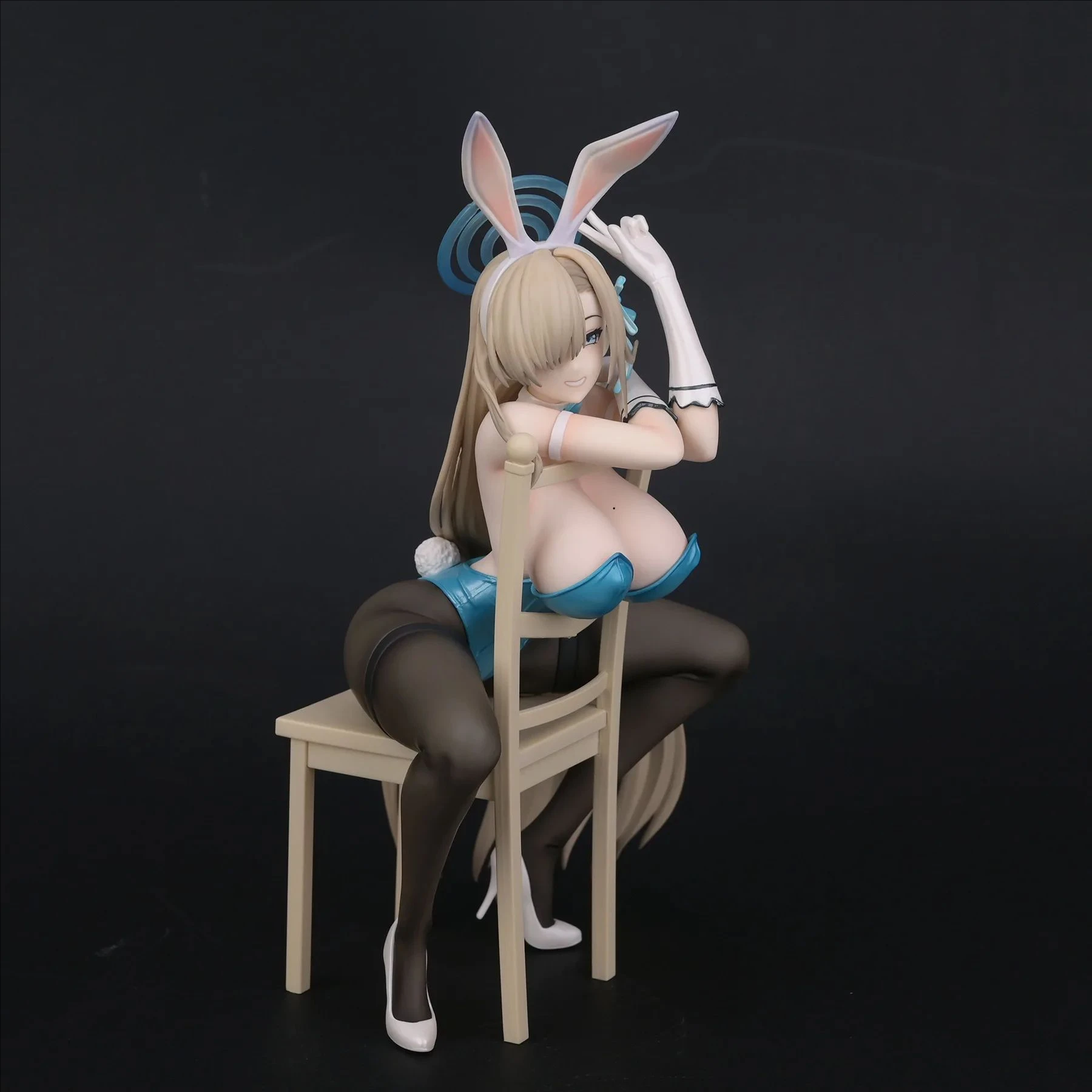 21cm Blue Archive Ichinose Asuna Bunny Girl Sit In Chair Game Girl Figures Models Statue Models Boys Collectible Ornament Doll