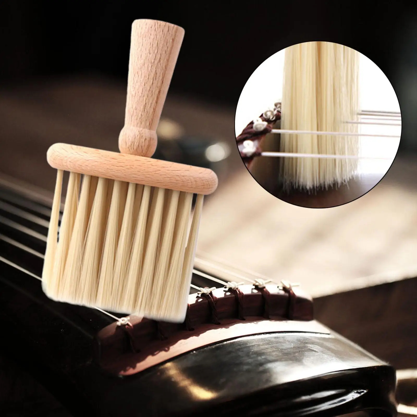 Guzheng Violin Cleaning Brush Soft Bristles Musical Instruments Cleaning Tool Universal Compact Dusting Brush Maintenance Tool