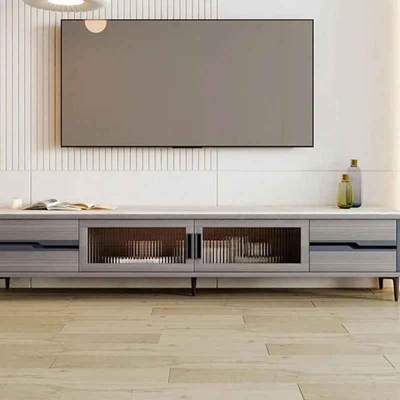 خزانة تلفزيون زجاجية لغرفة المعيشة عرض شمالي طاولة تلفزيون عصرية إسكندنافية فاخرة أثاث Moveis Para Casa MQ50DS #6