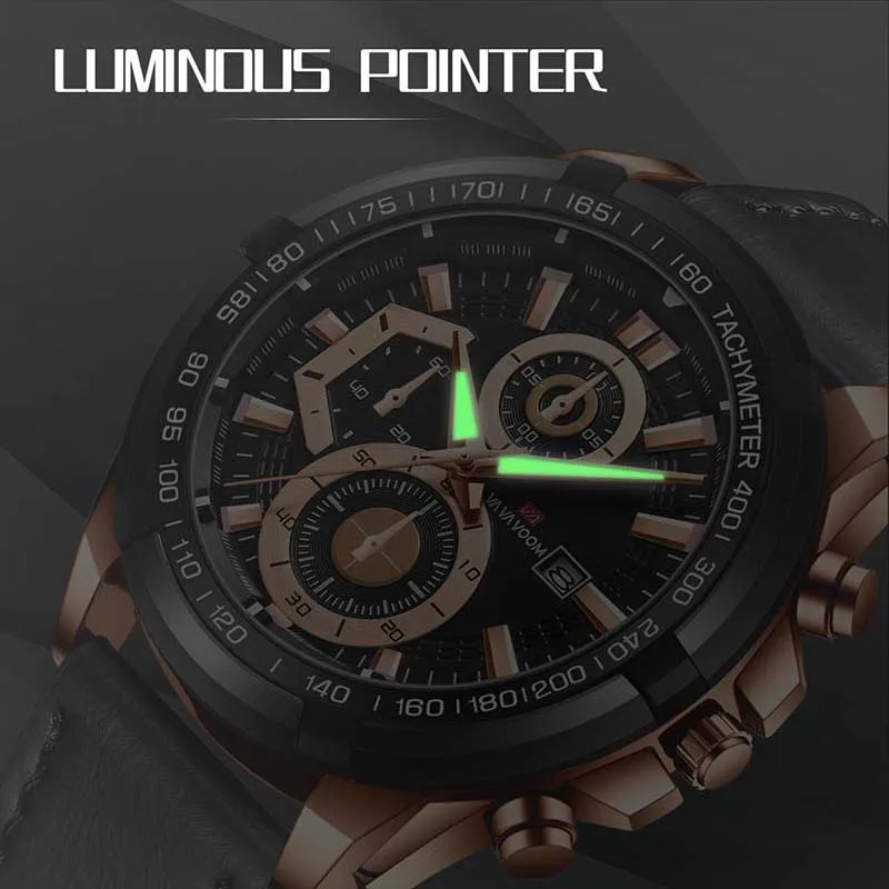 Sport Watches For Men Waterproof Luxury Brand Leather Men Quartz Wristwatches Luminous Calendar Male Casual Clock Relojes Hombre