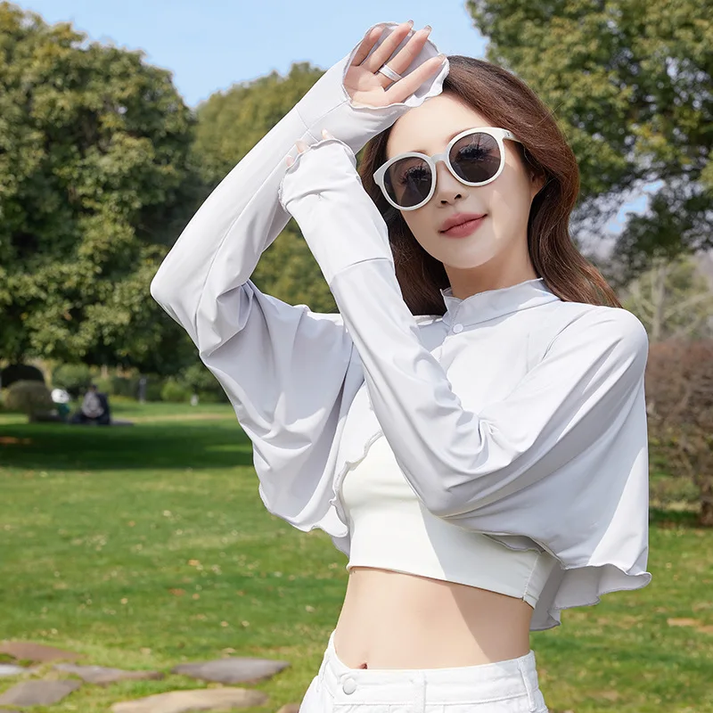 New Sun Protection Shawl for Women Thin Sun Protection Against UV Cycling Outdoor Long-Sleeved Sun Protection Clothes