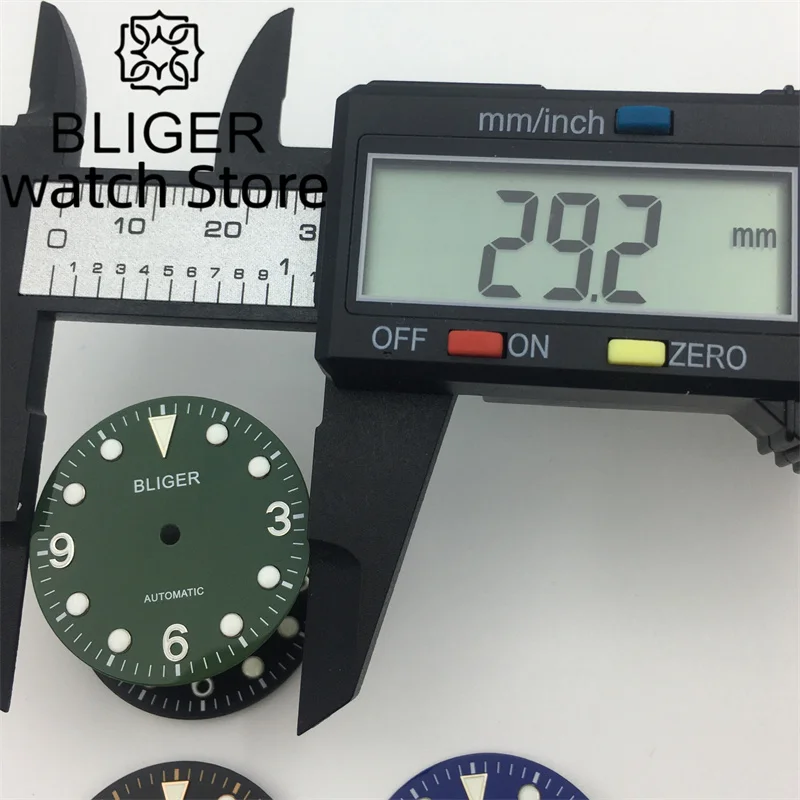 Bligger-green Glow dial自動移動、nh34、nh35、nh36、miyota8215、d2813、eta2824、2836、pt5000、29.2mmに適しています