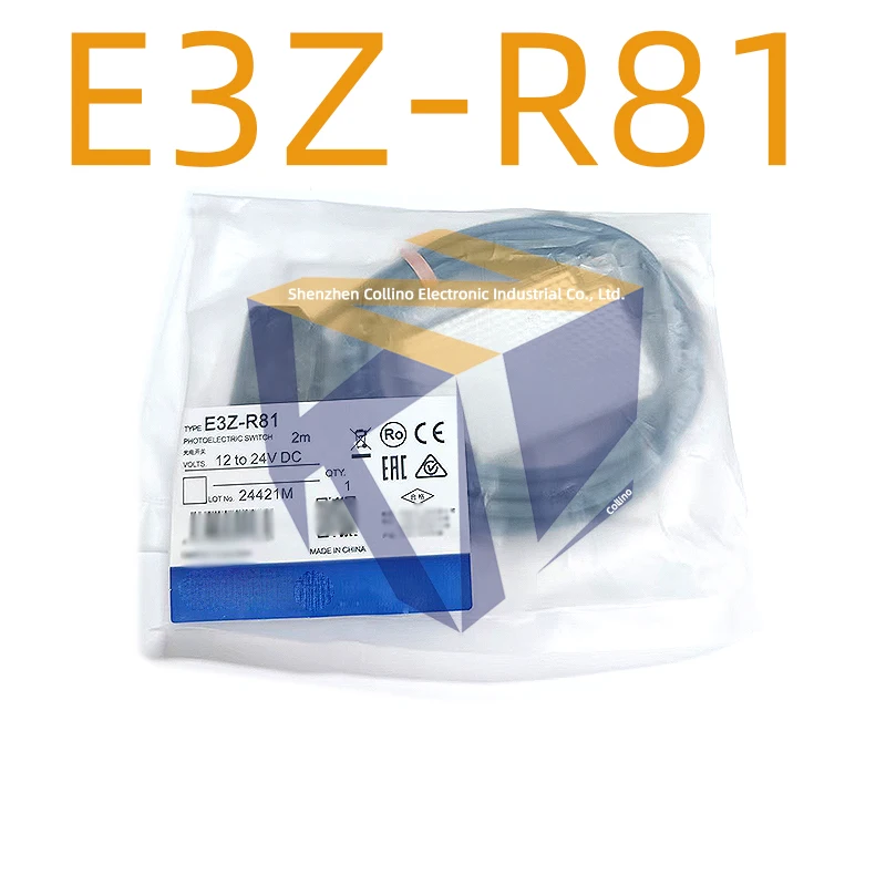 1pcs E3Z-D61 E3Z-R61 E3Z-T61 E3Z-D81 E3Z-R81 E3Z-T81 E3Z-D82 Cable Length 2m Photoelectric Sensor Switch E3Z Seies 12V to 24V DC