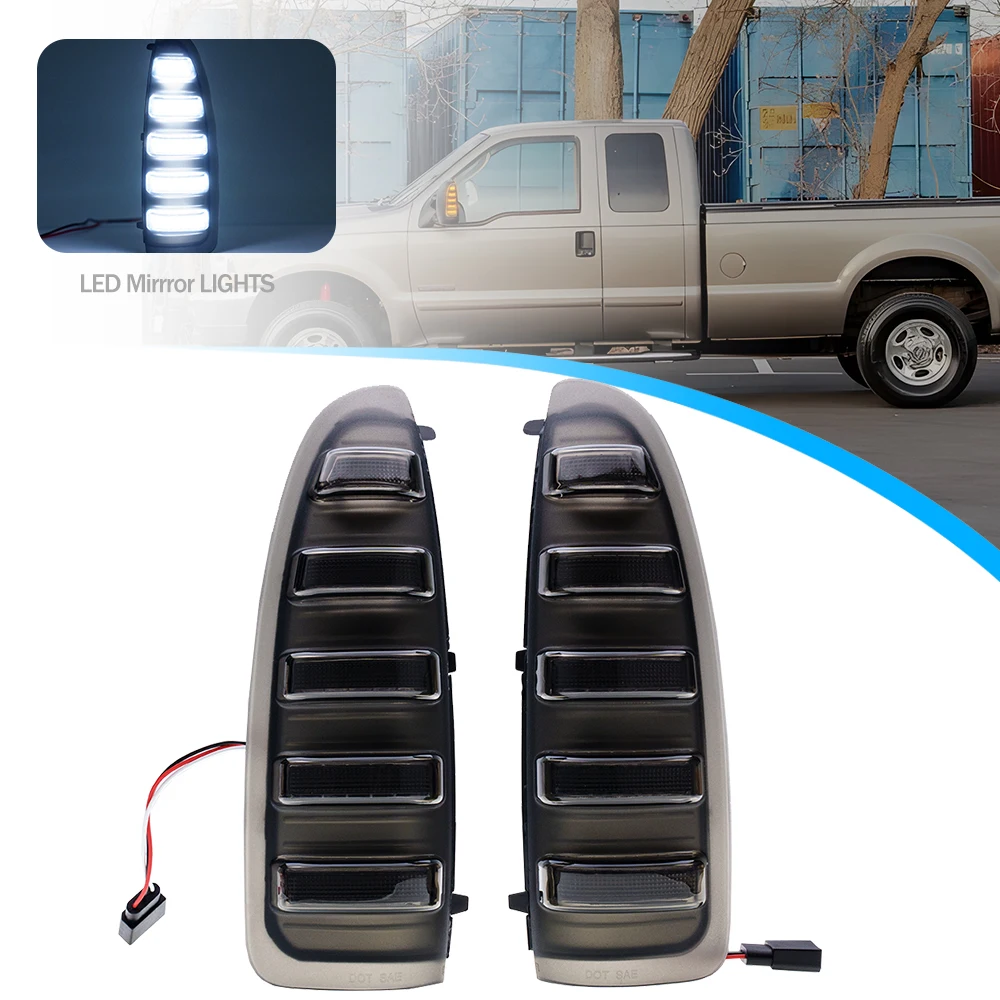 

2X For Ford F-250 F-350 Super Duty 2003-2007 Excursion LED dynamic Side Mirror Lamps swichback Turn Signal Indicator Lights