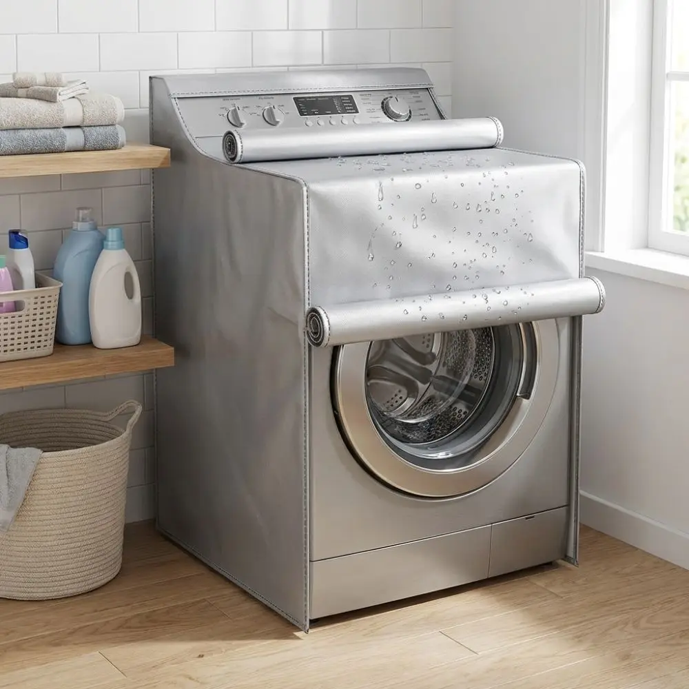 Oxford Cloth Washing Machine Cover Waterproof Dust-proof Washer Dryer Cover UV Resistant Heavy Duty Drying Machine Cover
