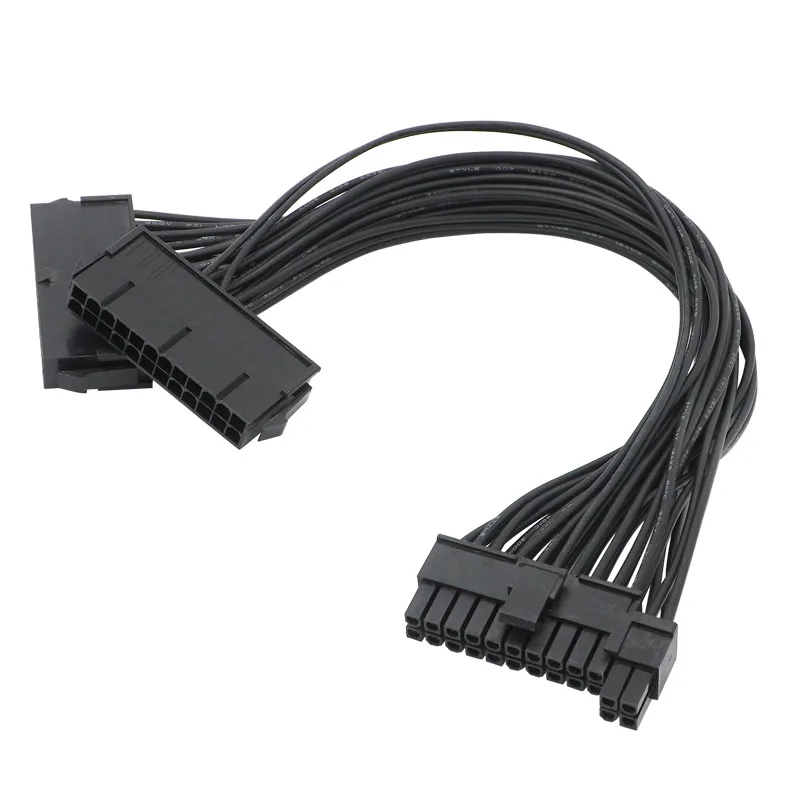 ATX การทำเหมืองแร่30ซม.24 Pin Dual PSU แหล่งจ่ายไฟสายสำหรับคอมพิวเตอร์อะแดปเตอร์สายสำหรับ Miner Mining 24Pin 20 + 4pin