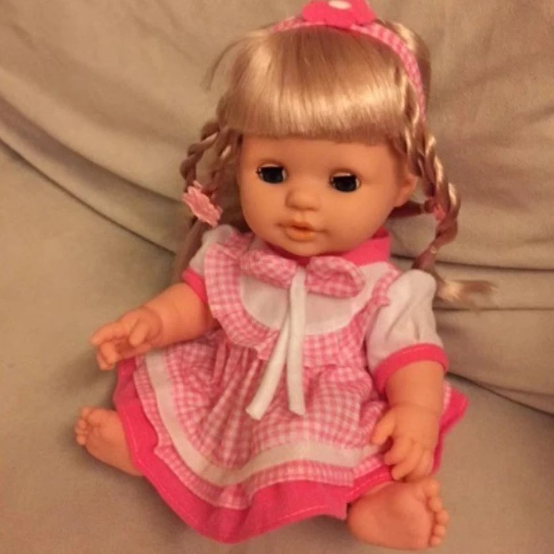 32Cm Praten Pasgeboren Pop Model Zachte Reborn Babypoppen Meisje Gift Knipperende Voeden Drinkwater Plassen En Spreken meisje Pop