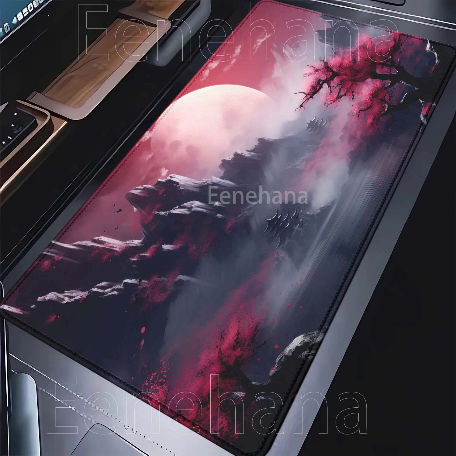 Mouse Pad Red and black art landscapes sunset large anti-slip offices accessories Mousepad keyboard HD Printing overlock Desk Ma