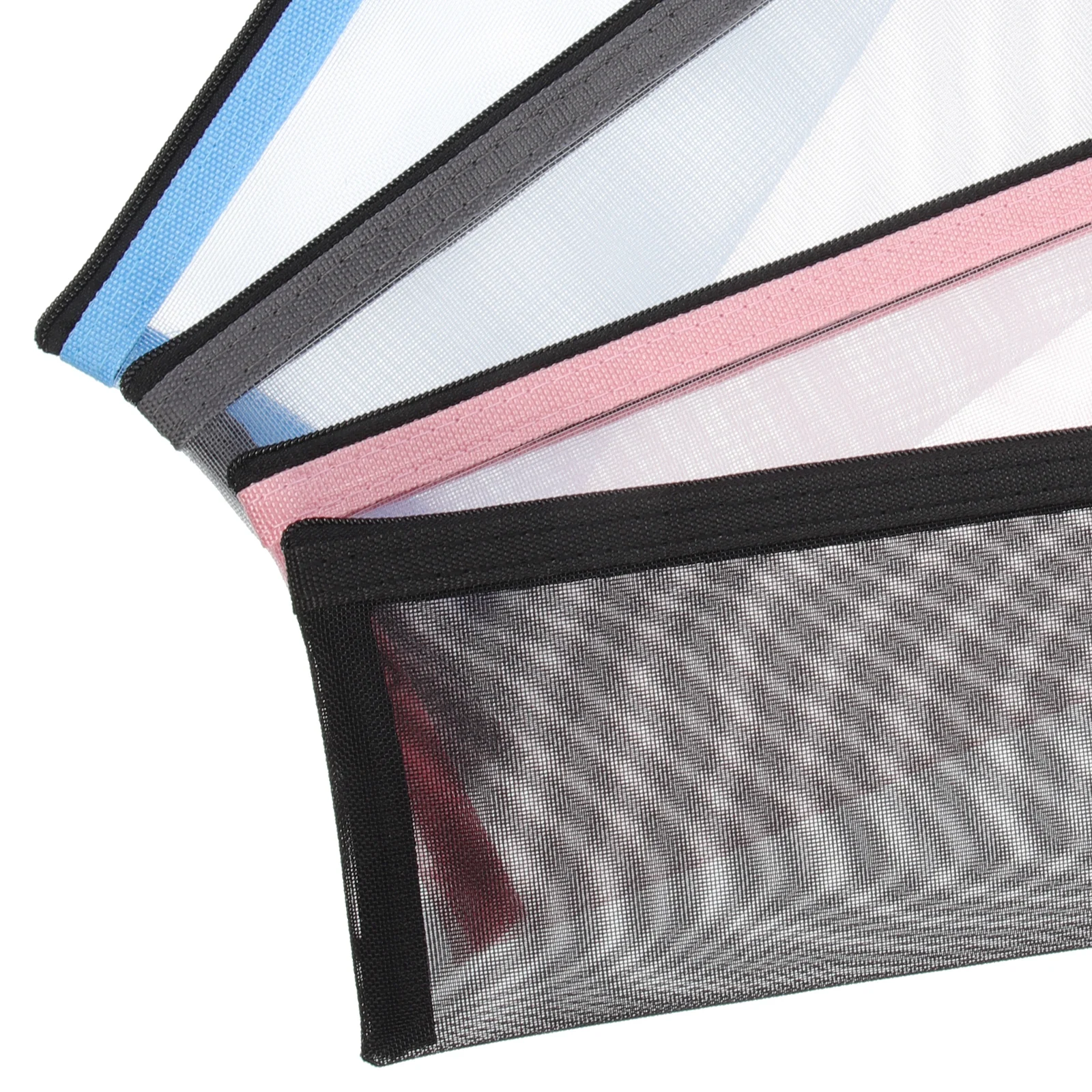 

4pcs Multi-Function Pencil Bags Large Capacity Nylon Zipper Pencil Pouch Storage Supplies For Students Toiletry Travel