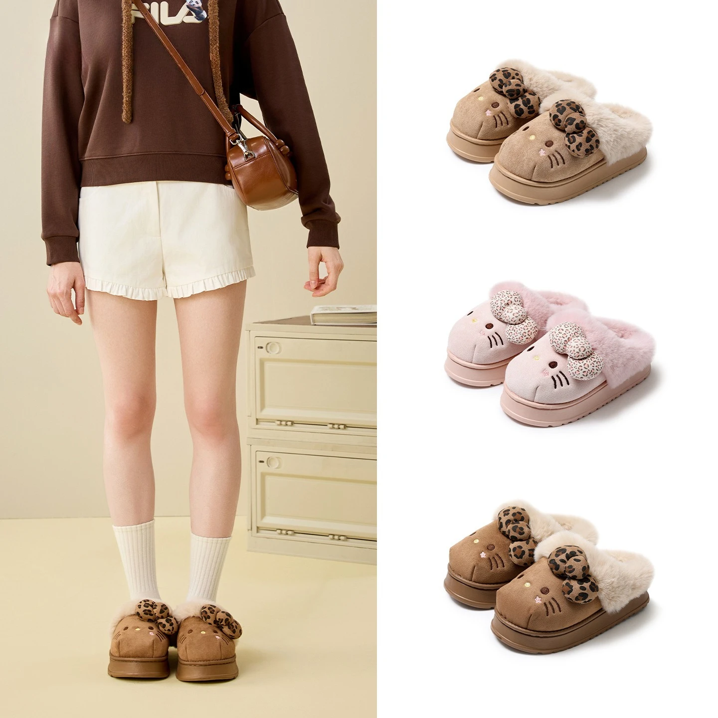 kawaii-mignon-hello-kitty-sanrio-pantoufles-femmes-automne-hiver-en-peluche-chaud-coton-antiderapant-interieur-maison-confortable-cadeau-chaussures