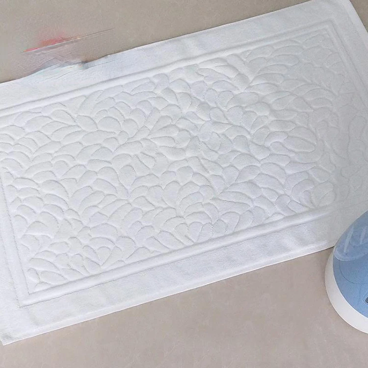 Cotton Hotel Thick Floor Towel Absorbent Non Slip Foot Pattern Floor Mat Jacquard Towel Bathroom Toilet 50x80cm