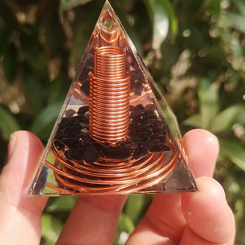 A47U 6cm Crystal Gravel Spiral Pyramid Spiral Coil Pyramid Handmade Home Furnishing Crafts Spiral Copper Wire