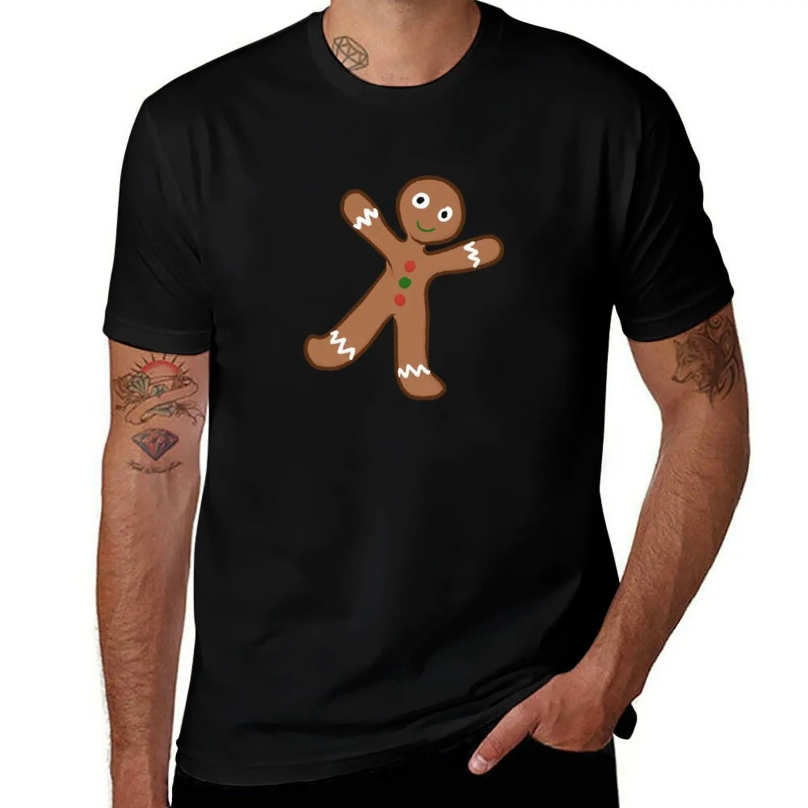 Gingerbread Fella T-Shirt Classic Graphic Short Sleeve Top