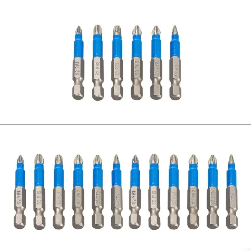 

H58C Slotted Bit for Electricians,6/12Pcs Slotted Crossed Head Screwdriver Bit Set for Electrician Nonslip Screwdriver Bit