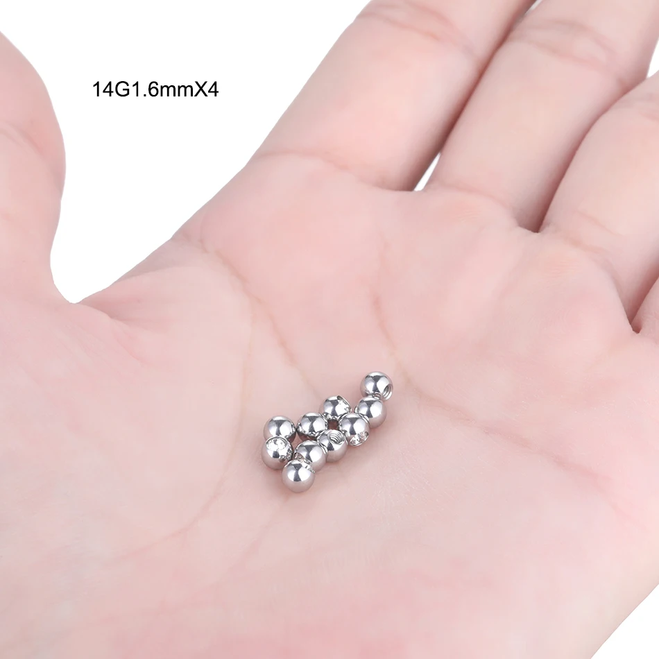 10PC Stainless Steel Screw Bal - Body Jewelry Replacement Ball ulasan dan harga