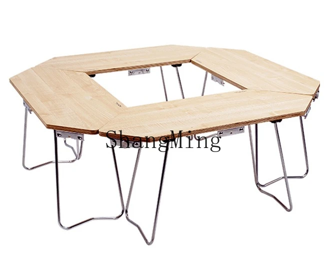 

Многофункциональный круглый стол из нержавеющей стали для кемпинга FG BBQ: модульный, для отдыха на природе