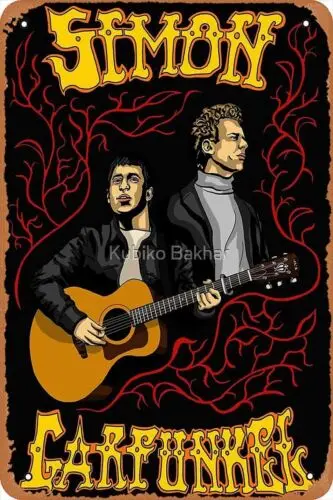 Simon and Garfunkel Poster Vintage Metal Tin Sign Home Decor Man Cave Wall Art.