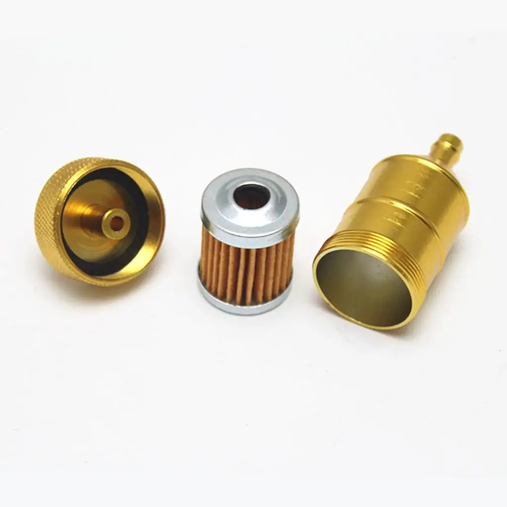 8mm 5/16'' Universal Chrome Aluminum Fuel Filter Car Petrol Inline High quality aluminum inline fuel filter