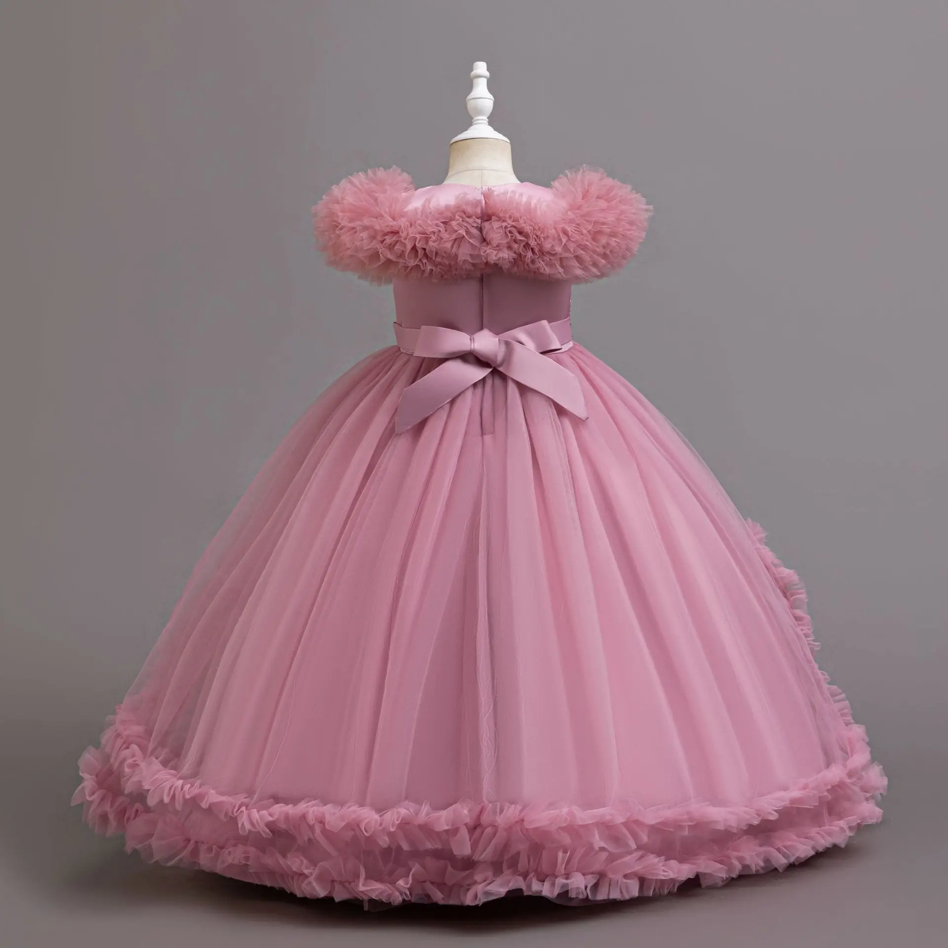 Girls Elegant Princess Dress Glitter Birthday Party Gown for Kids Stage Show Wedding Christmas Costume Fairy Tale Ball Gown