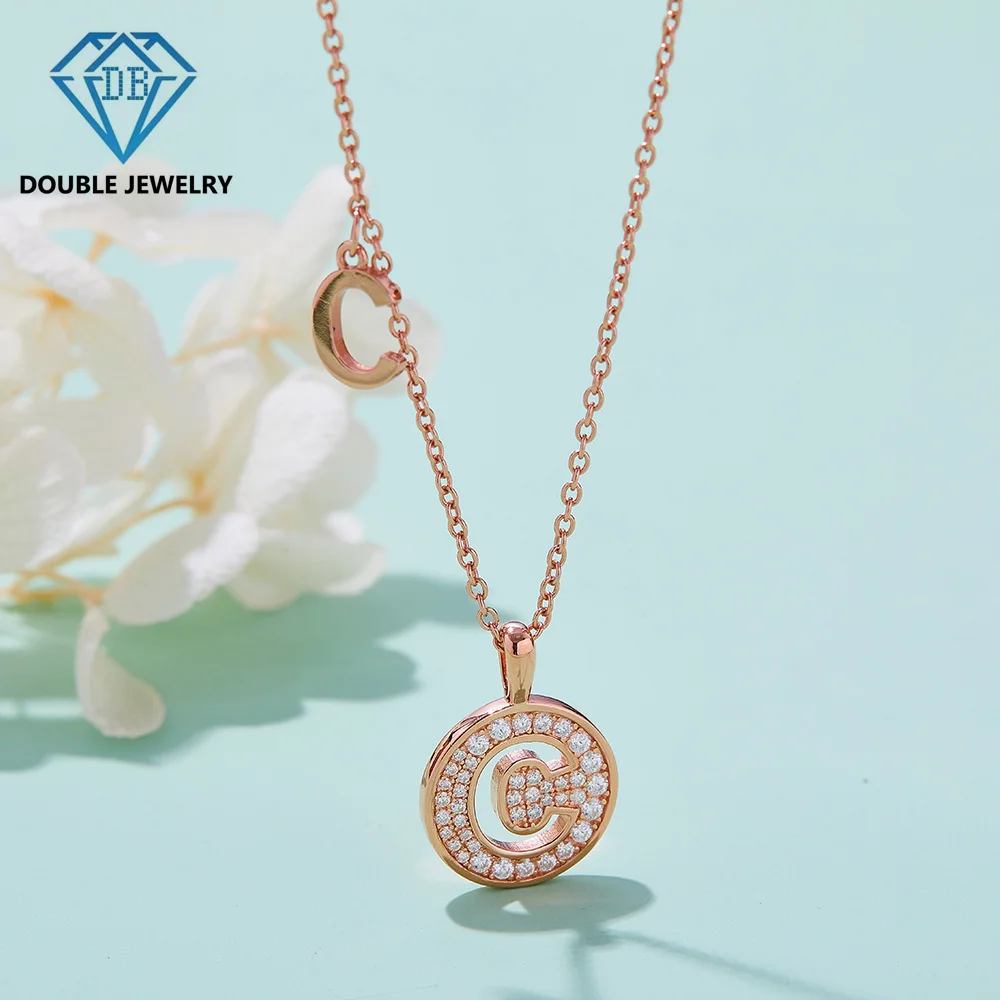 

Double Jewelry Nice design Moissanite Necklace Pendant S925 Sterling Silver Party Wedding Jewelry Necklace For Women Man couple