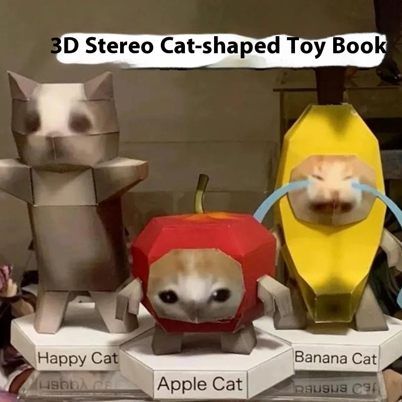 3D-Meme-Papiermodellbausatz, lustiges abstraktes Origami-Bastelset mit vorgeschnittenen Teilen, einfaches DIY-Kunstprojekt-Geschenk für Jugendliche und Erwachsene