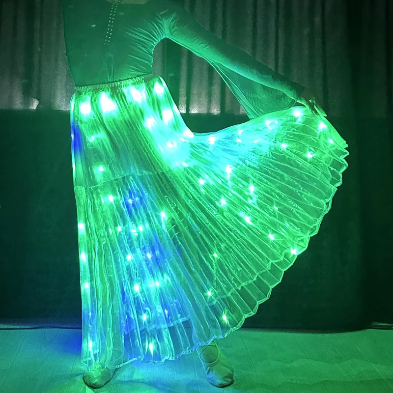Led Skirt Women Belly Dancing Light Up Skirt Long Tutu for Girls Rave Accessories Glow Carnival Stage Performance Props