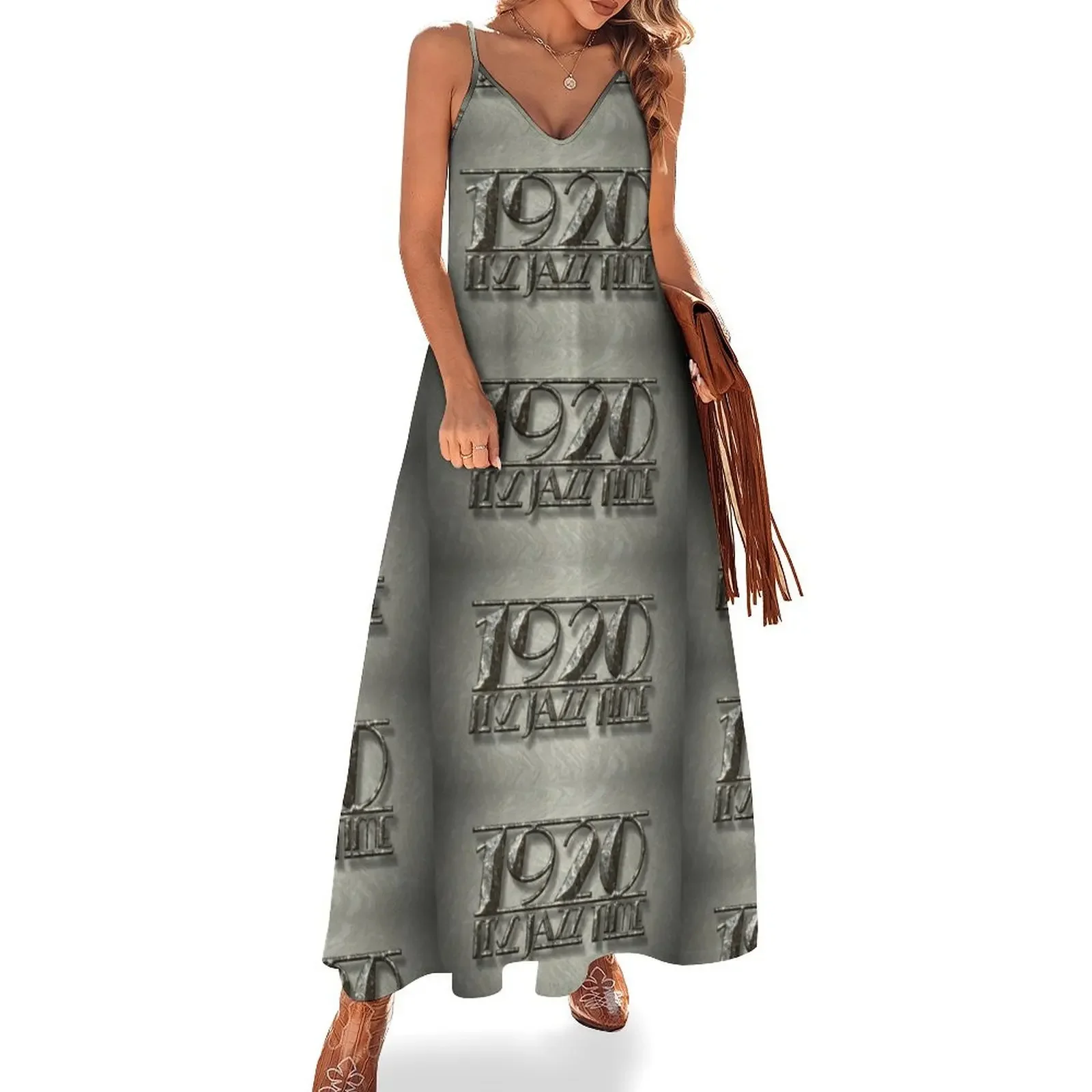 

It's Jazz Time Vintage Typography Billboard Sleeveless Dress birthday dress for women luxury 2025 women's luxury party dress
