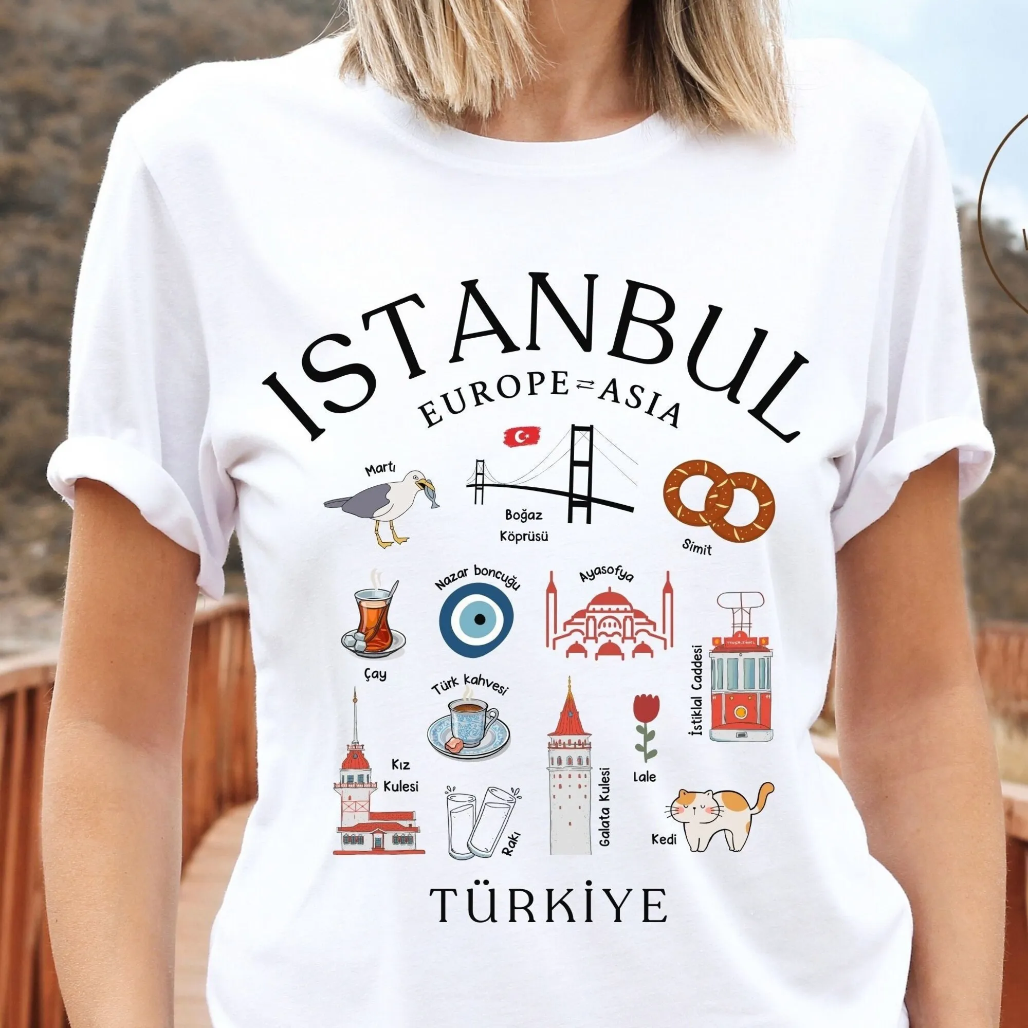 Istanbul T Shirt Turkish Landmarks Turkiye Clothes Turkey Soft and Comfortable  long or short sleeves