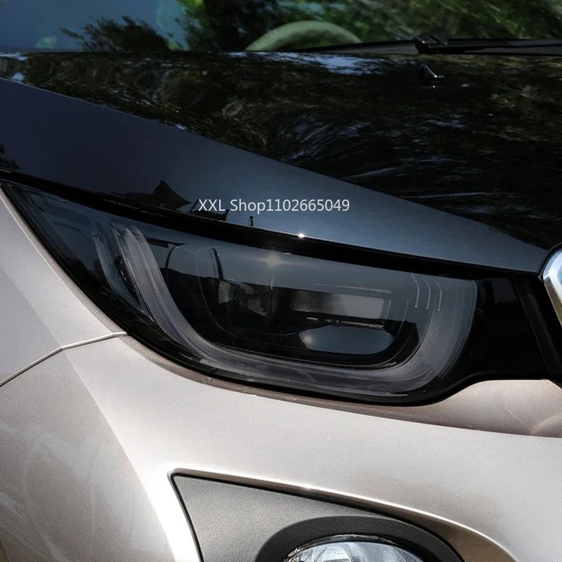 2pcs For BMW i3 2013-2021 Car Headlight Protective Film Headlamp Taillight Transparent Black TPU Sticker Precut Accessories