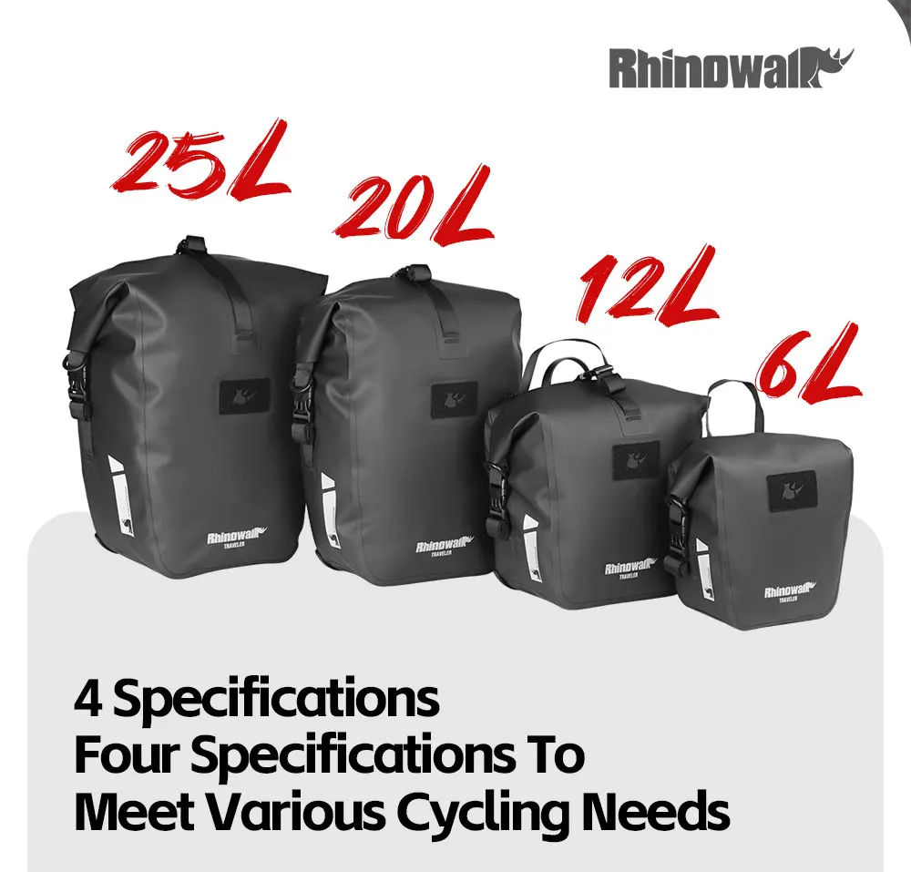 Rhinowalk Fahrradtasche, Schnellverschluss, wasserdicht, Fahrradträger, Seitentasche, Gepäcktasche für Rennrad, MTB, Touren und Klappfahrrad – Detail 3