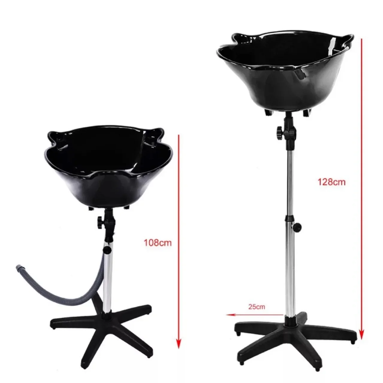 Shampoo Bowl Portable Salon Sink with Adjustable Height and Drain  Barbershops Hair Backwash Bowl Shampoo Basin Barber Tool